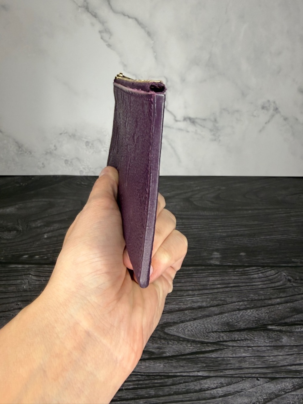 Louis Vuitton Purple Aubergine Empreinte Leather Zippy Pouch - Picture 4 of 9